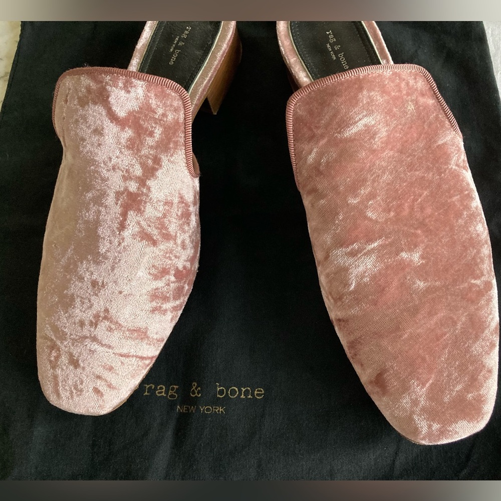 Rag & Bone NY pink velvet size 41 mules - Picture 10 of 15